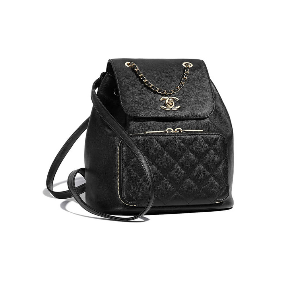 Chanel Business Affinity Mini Backpack in Black Caviar AS3530