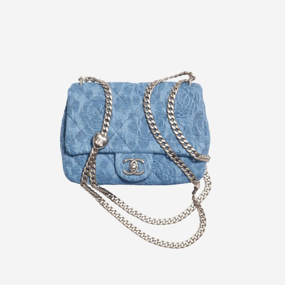 Chanel Heart Crush Chain Flap Bag in Denim Blue AS3829