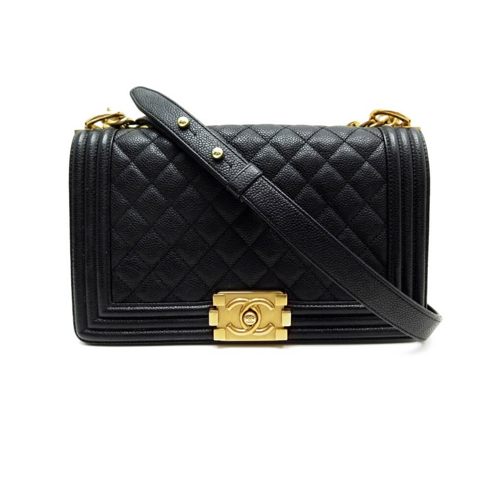 Chanel Le Boy Bag 25cm A67086 Black Caviar Leather