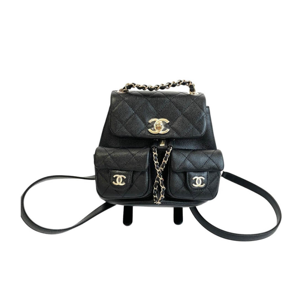 Chanel Mini Duma Backpack Caviar Calfskin Black AS3787