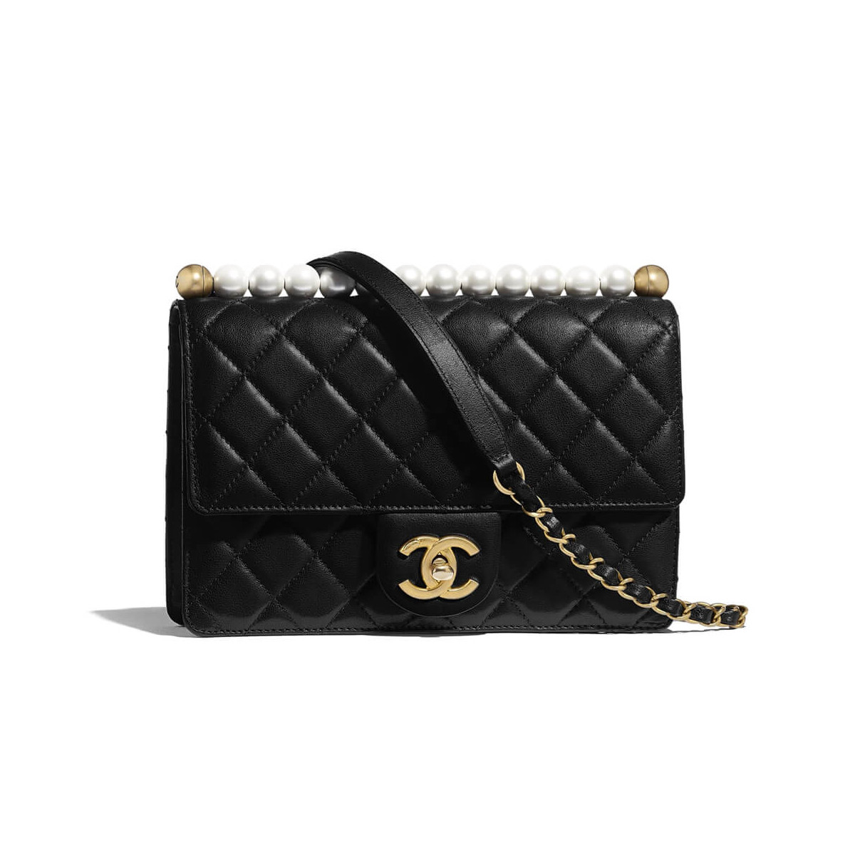 Chanel Pearl Chain Flap Bag  AS0585