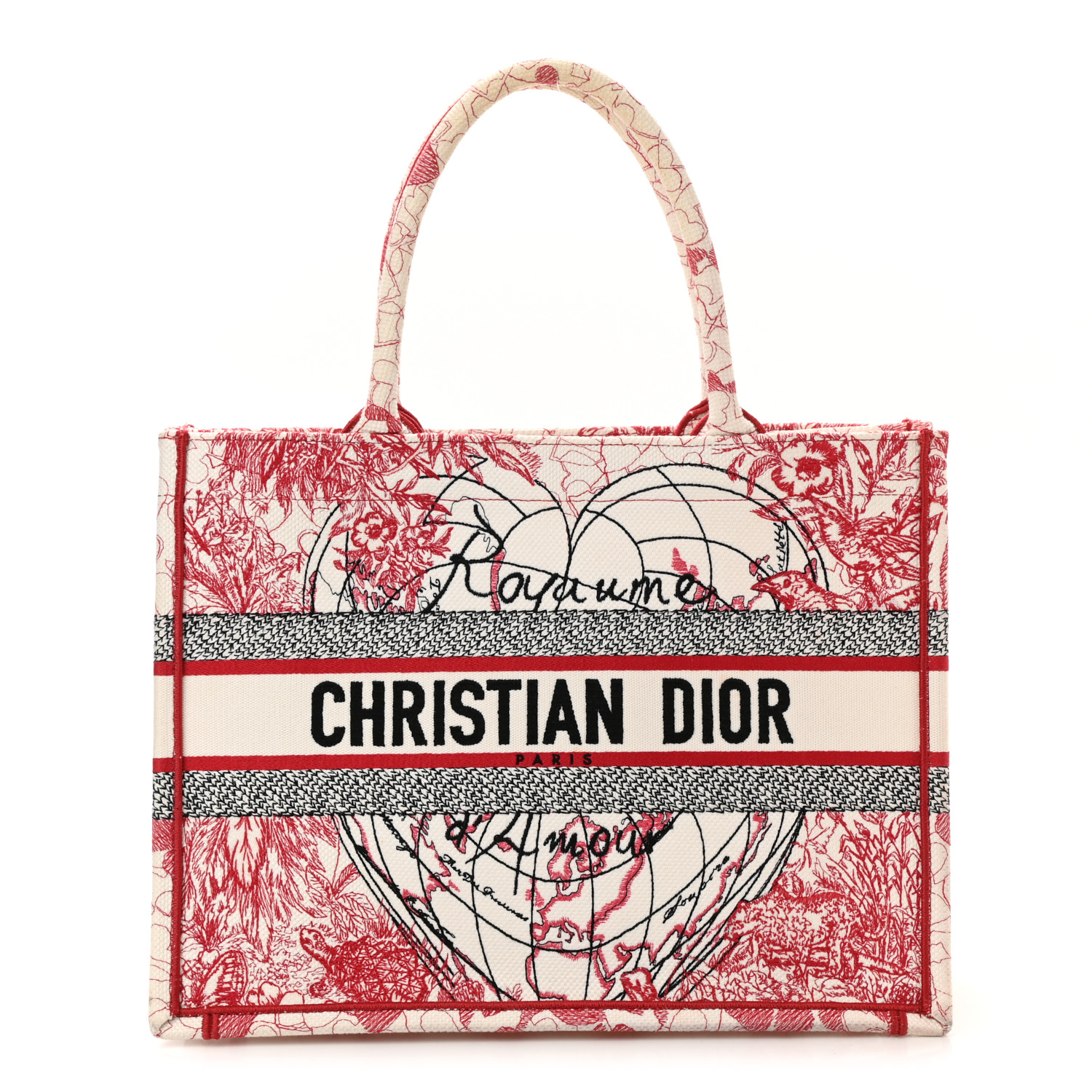 CHRISTIAN DIOR Canvas   Book Tote Red White