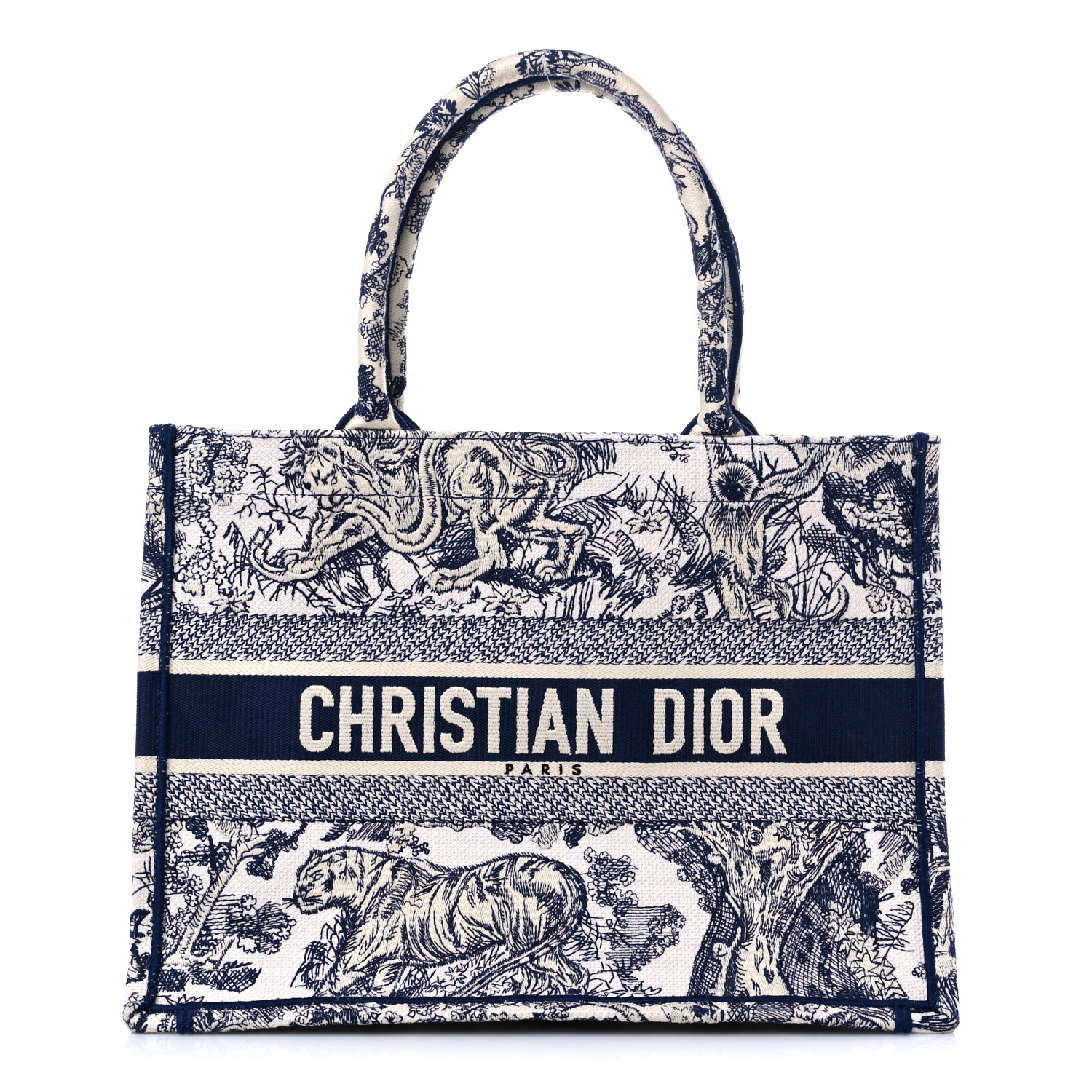 CHRISTIAN DIOR Canvas   Toile  Book Tote Blue