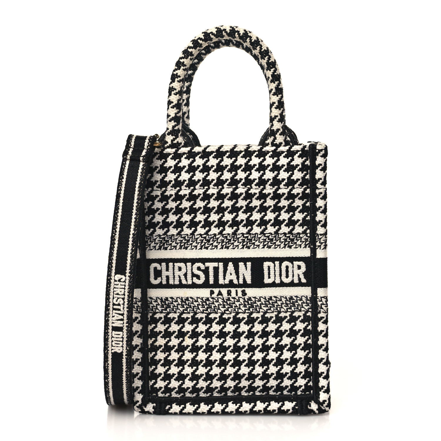 CHRISTIAN DIOR  Mini Book Tote Phone Bag Black White