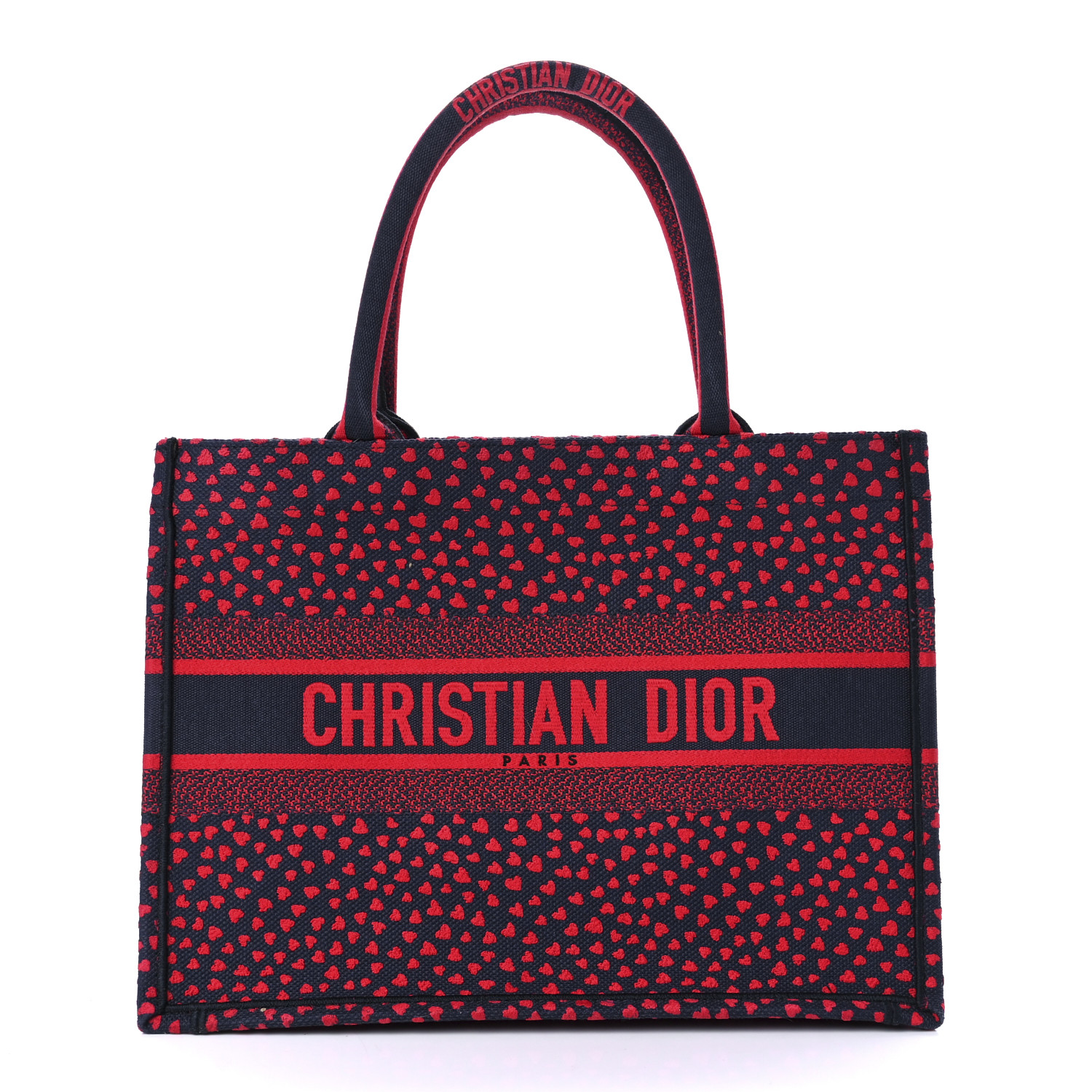 CHRISTIAN DIOR Pop Heart I Love Paris Book Tote Red