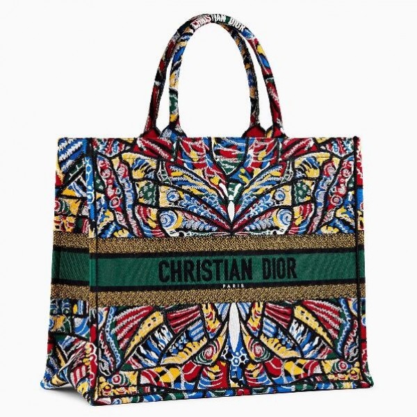 Dior Book Tote Bg In Butterfly  Canvas