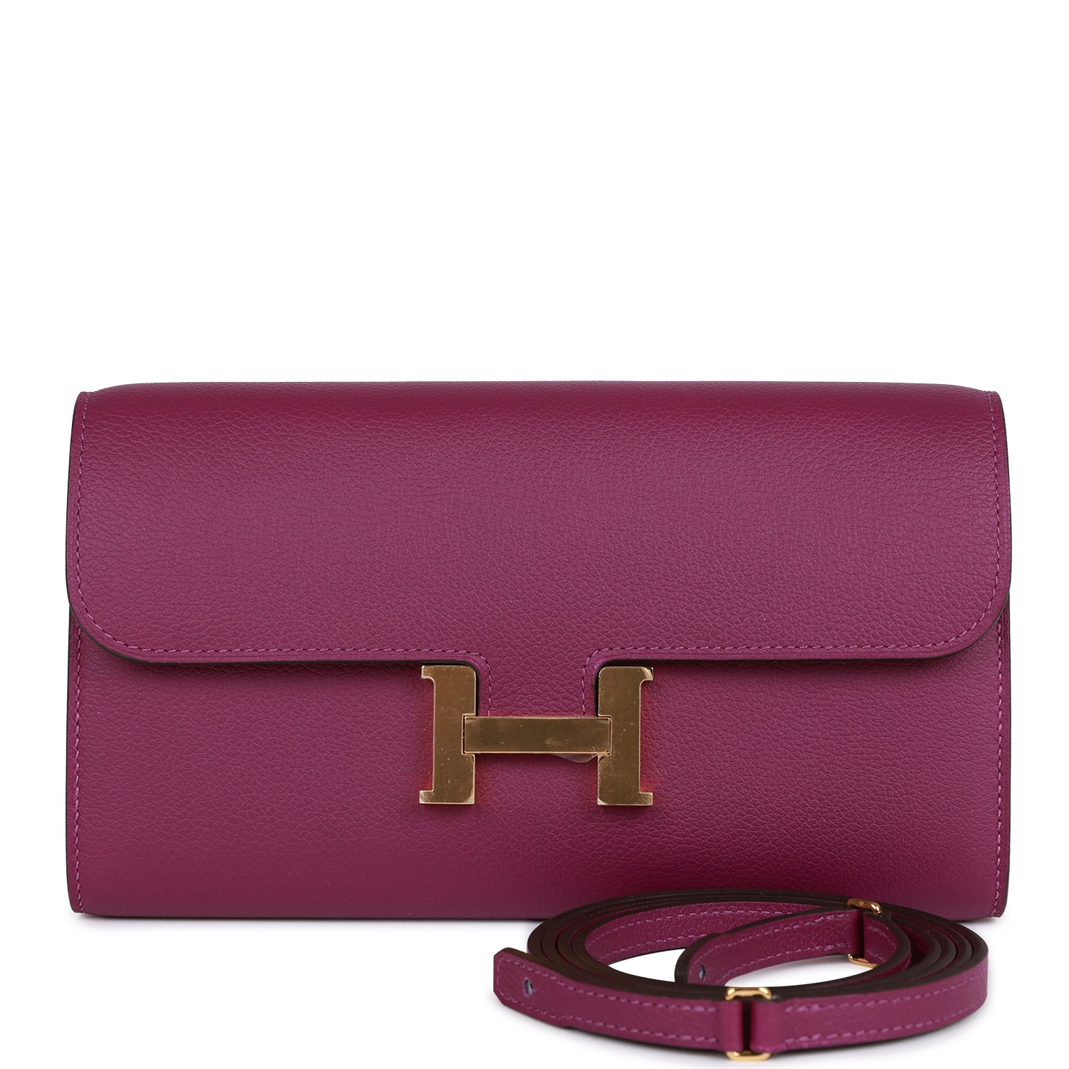 Hermès Constance Wallet To Go Anemone Evercolor Gold Hardware