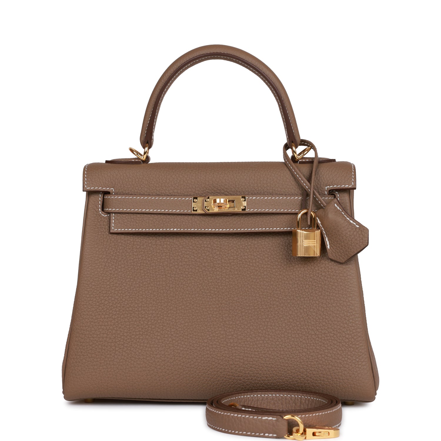 Hermès Kelly Retourne 25 Etoupe Togo Gold Hardware