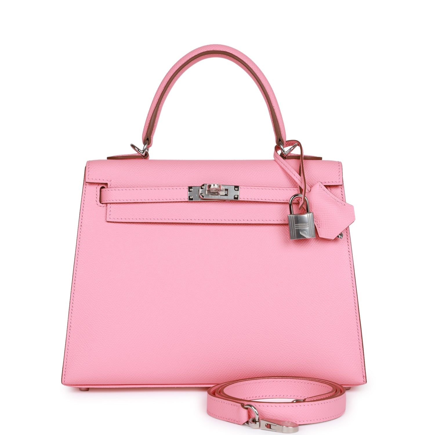 Hermès Kelly Sellier 25 Rose Confetti Epsom Palladium Hardware