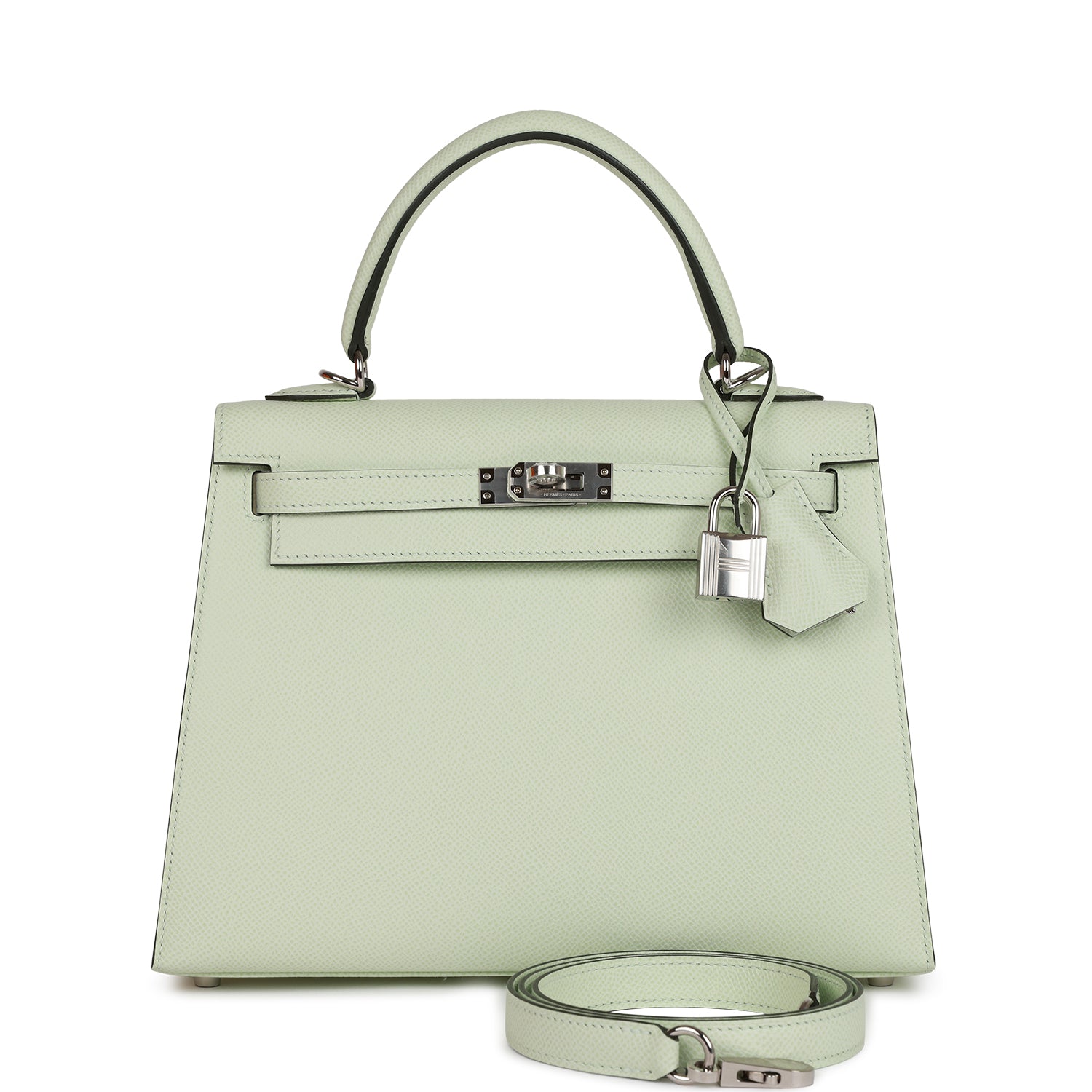 Hermès Kelly Sellier 25 Vert Fizz Epsom Palladium Hardware