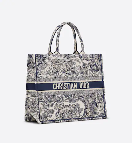 LARGE DIOR BOOK TOTE Blue Toile de  (42 x 35 x 18