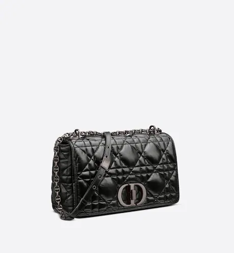 LARGE DIOR CARO BAG Black  Calfskin