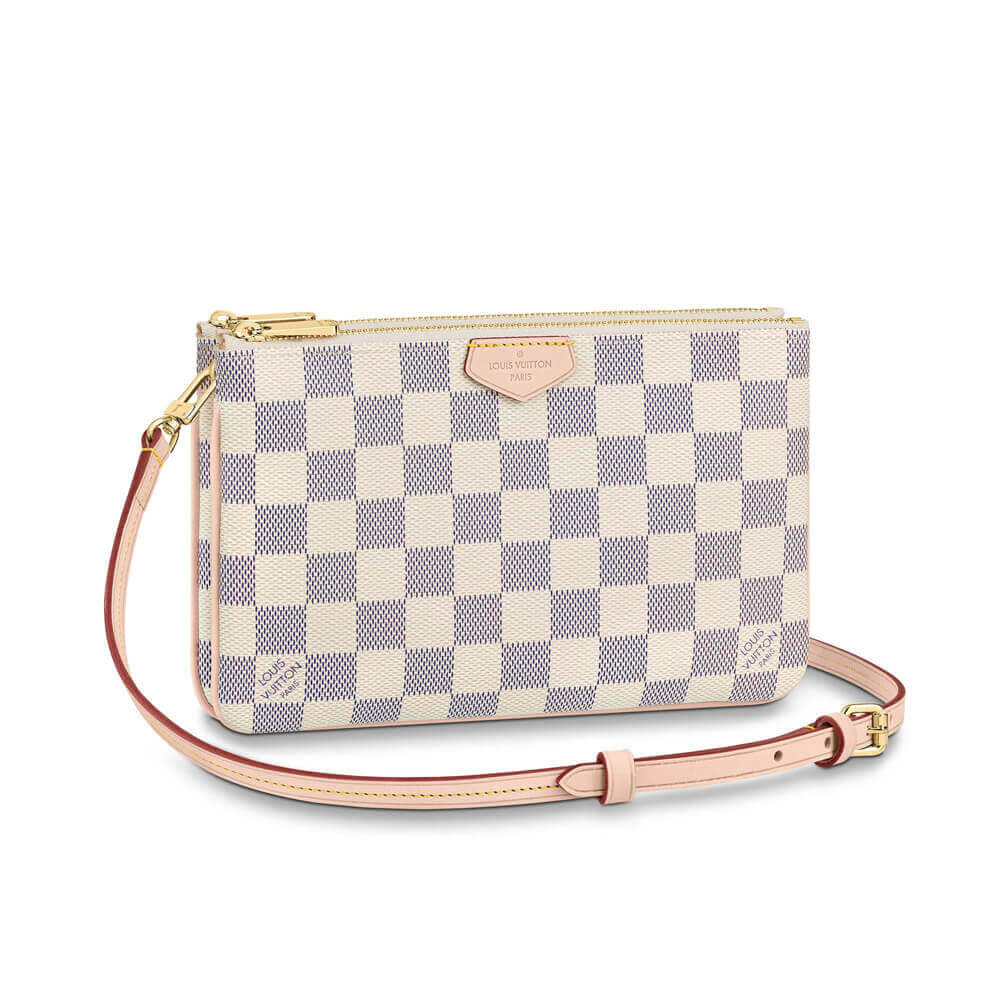 Louis Vuitton Damier Azur Double Zip Pochette N60460