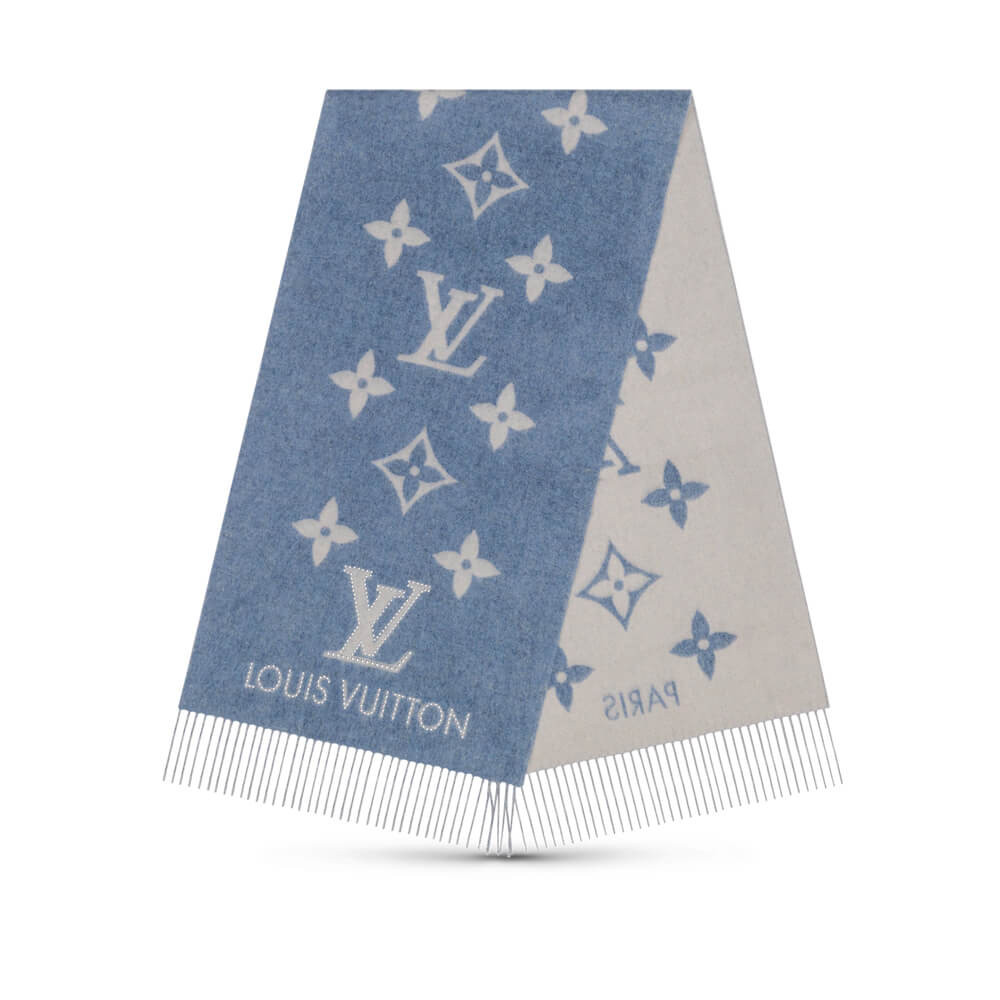 Louis Vuitton Studdy Reykjavik Scarf M76076 Denim Blue