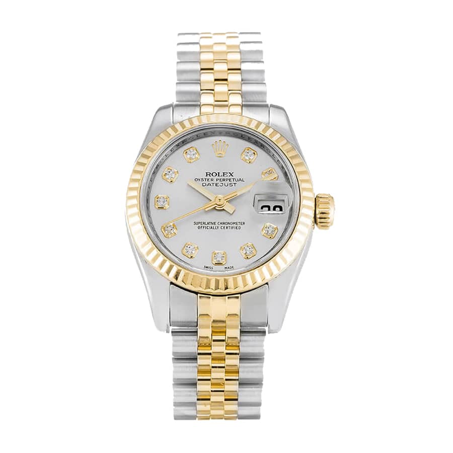 Rolex Datejust 179173 Yellow Gold & Diamond Silver Dial Replica