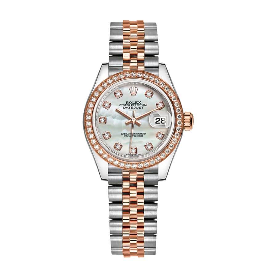 Rolex Datejust 279381RBR Everose Gold Sundust With Diamond Dial Replica