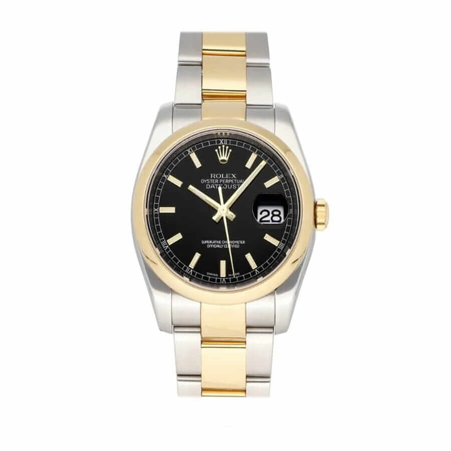 Rolex Datejust Yellow Gold Black Dial 116203 Oyster Replica