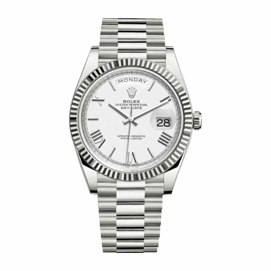 Rolex Day-Date 40 228239 EW Stainless Steel White Gold Dial Oyster Replica