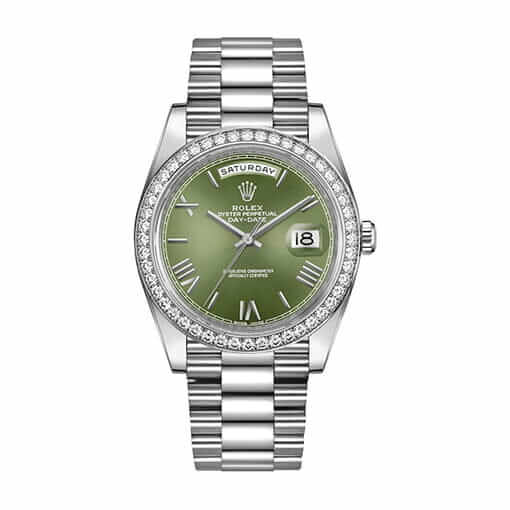 Rolex Day Date Olive Diamond Replica