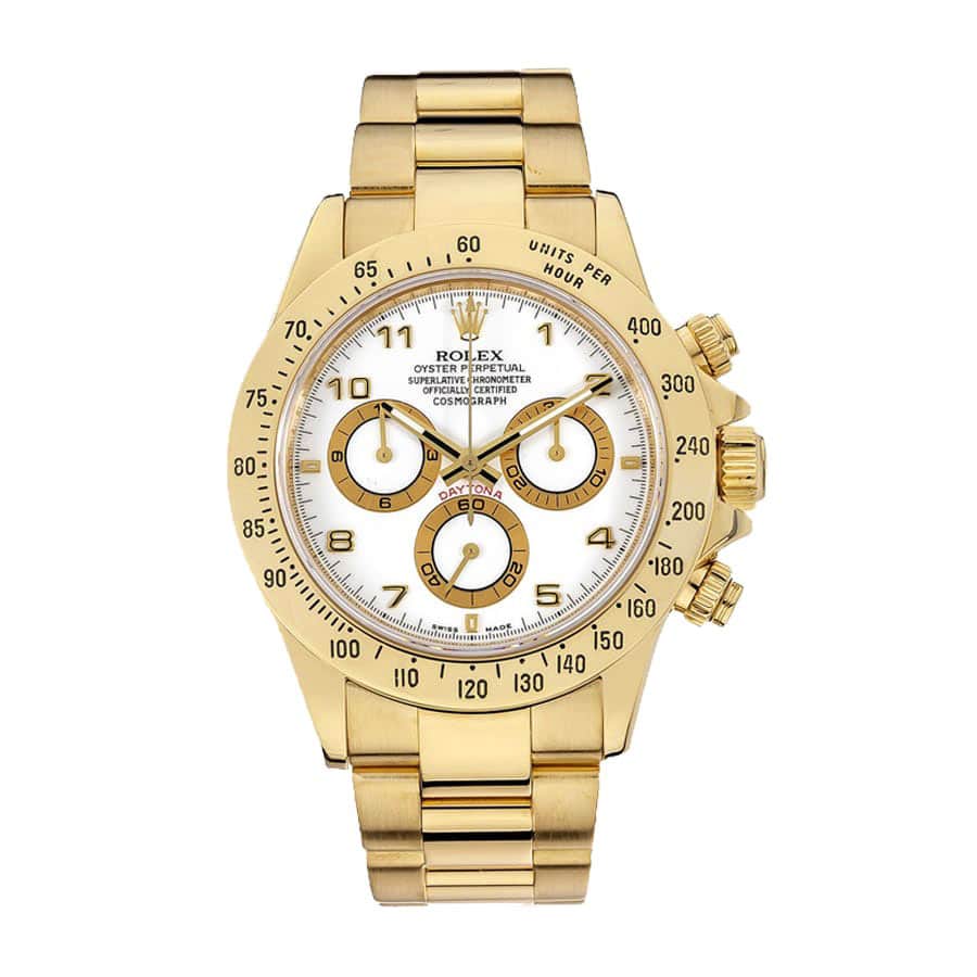 Rolex Daytona Cosmograph 116528 Yellow Gold White Dial Oyster Replica