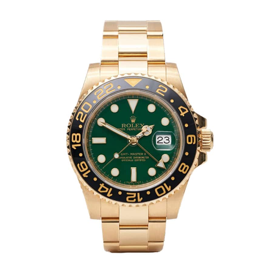 Rolex GMT-Master II 11678LN Yellow Gold Green Dial oyster Replica