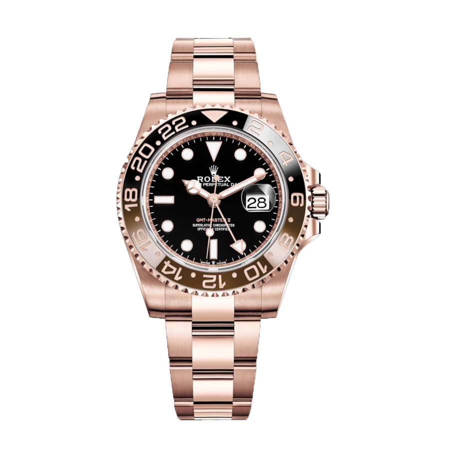 Rolex GMT-Master II 126715CHNR-0001 Rose Gold Automatic Black Dial Oyster Replica