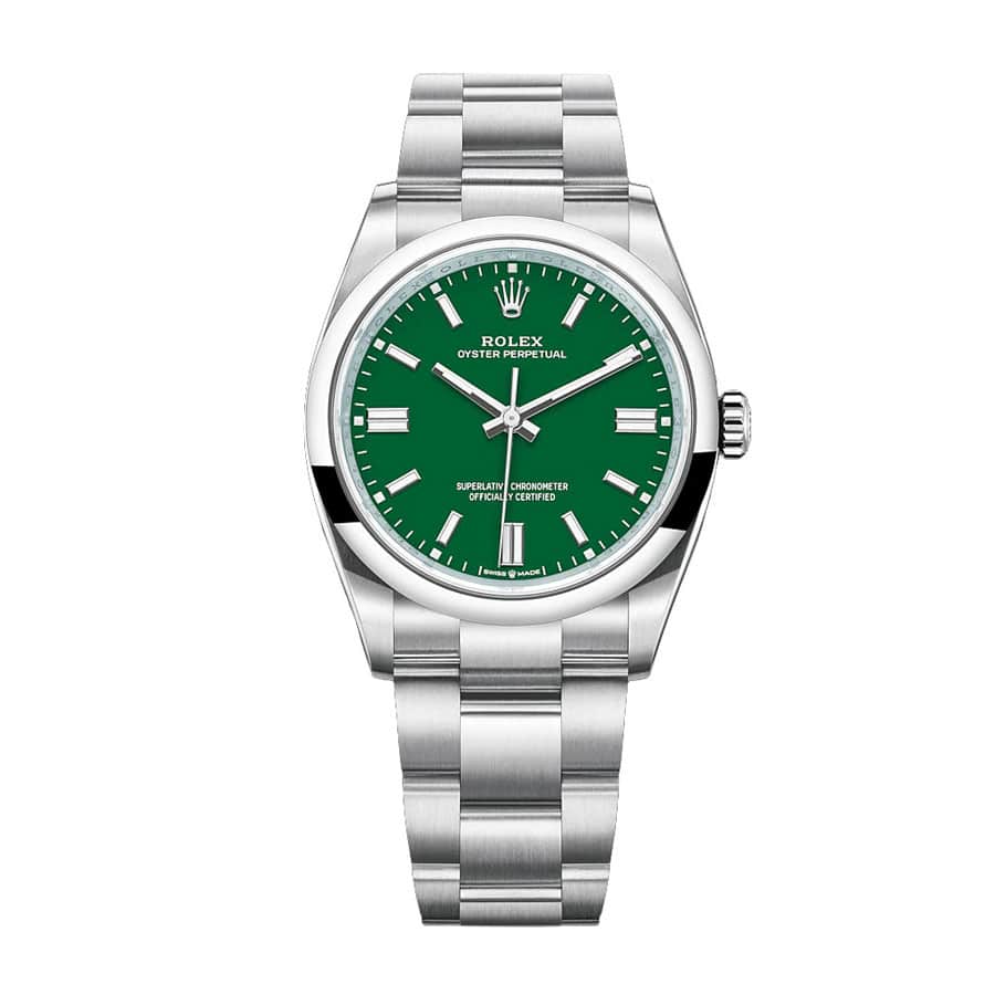 Rolex Oyster Perpetual Green Dial 126000-0005 Replica