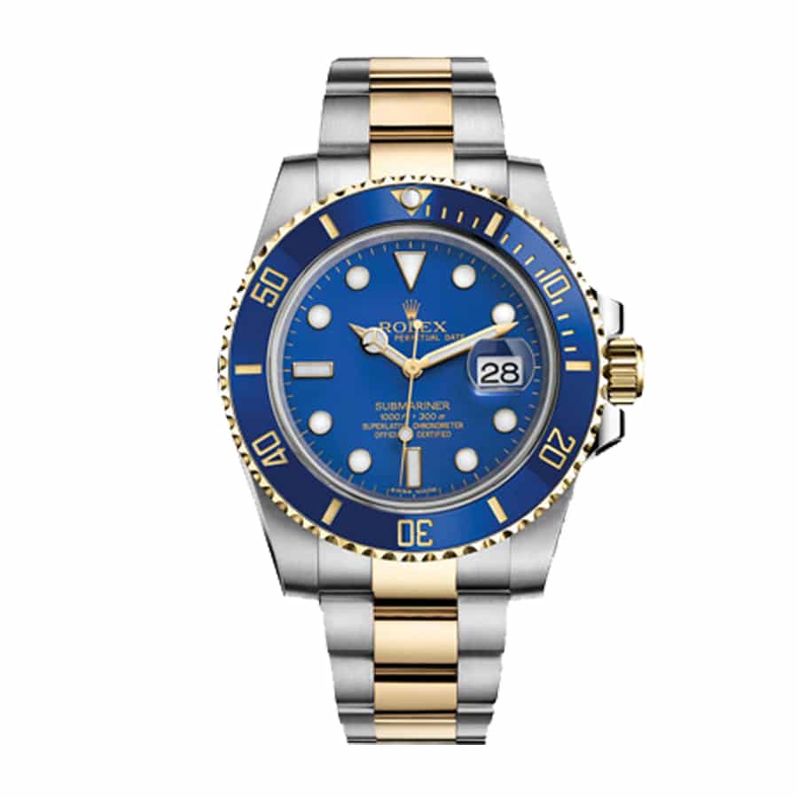 Rolex Submariner Date Two Tone Blue Dial 16613 Replica